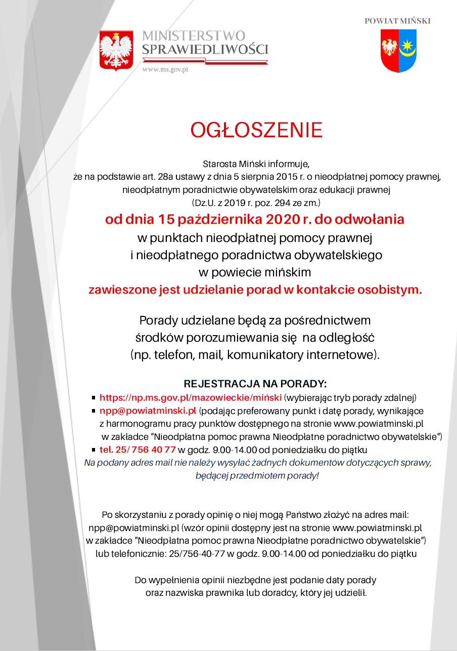 zawieszenie porad